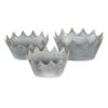3ks zinkový antik plechový obal na květináč s korunkou - 40*27*19 / 34*23*18 / 29*22*16 cm Clayre & Eef Clayre & Eef www.eLovci.cz