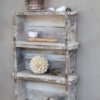 Bílá antik dřevěná retro nástěnná polička Grimaud Brick - 31*8*42cm Chic Antique Chic Antique www.eLovci.cz