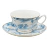 Bílo-modrý porcelánový šálek s podšálkem Chateau  - Ø 10*6 / Ø 15*2 cm / 250 ml Clayre & Eef Clayre & Eef www.eLovci.cz