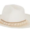 Bílý slaměný klobouk s mušličkami a střapci Shells - 35*28*13cm J-Line by Jolipa J-Line by Jolipa www.eLovci.cz