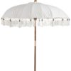 Bílý slunečník Boho - ∅180*245 cm J-Line by Jolipa J-Line by Jolipa www.eLovci.cz