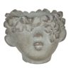 Cementový květináč ve tvaru hlavy s květinami Tete  - 12*10*9 cm Clayre & Eef Clayre & Eef www.eLovci.cz