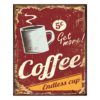 Červená nástěnná kovová cedule Coffee - 25*1*33 cm Clayre & Eef Clayre & Eef www.eLovci.cz