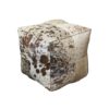 Čtvercový puf z kravské kůže hnědá/bílá - 40*40*40 cm Mars & More Mars & More www.eLovci.cz