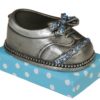 Dekorace malinká stříbrná botička s modrými kamínky - 4*6*4 cm Clayre & Eef Clayre & Eef www.eLovci.cz