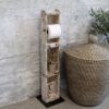 Dřevěný bílý antik stojan na toaletní papír Brick Moulds - 14*8*82 cm Chic Antique Chic Antique www.eLovci.cz