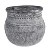 Granitový antik cementový obal na květináč se zdobením - Ø  32*29 cm Clayre & Eef Clayre & Eef www.eLovci.cz