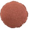 Hnědý kulatý bavlněný polštář s krajkou Lace brown - Ø 38*12cm J-Line by Jolipa J-Line by Jolipa www.eLovci.cz