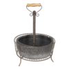 Hnědý květináč v kovovém stojanu - 27*26*44 cm Clayre & Eef Clayre & Eef www.eLovci.cz