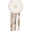 Hnědý lapač snů s korálky a peříčky Boho - Ø 25*78cm J-Line by Jolipa J-Line by Jolipa www.eLovci.cz
