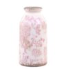 Keramická dekorační váza s růžovými květy Melun - Ø 8*16 cm Chic Antique Chic Antique www.eLovci.cz