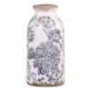 Keramická dekorační váza se šedými květy Melun -  Ø 8*16 cm Chic Antique Chic Antique www.eLovci.cz