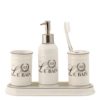 Koupelnový porcelánový set Le Bain - Ø 7*21 cm / Ø 7*11 cm / Ø 7*11 cm / 27*10*3 cm Clayre & Eef Clayre & Eef www.eLovci.cz