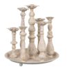 Kovové vintage svícny s patinou na tácu -  Ø 35*36 cm Clayre & Eef Clayre & Eef www.eLovci.cz