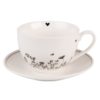 Porcelánový šálek s podšálkem s květinami Flora And Fauna - 12*9*6cm / 200ml Clayre & Eef Clayre & Eef www.eLovci.cz