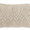 Přírodně bílý polštář s drhaným vzorem Macramé Linea - 74*16*36 cm J-Line by Jolipa J-Line by Jolipa www.eLovci.cz