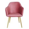 Růžová jídelní židle se zlatými nohami Gilda - 58*56*83 cm Clayre & Eef Clayre & Eef www.eLovci.cz