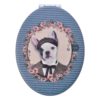 Šedo-modré příruční zrcátko s pejskem Doggy - 9*7 cm Clayre & Eef Clayre & Eef www.eLovci.cz