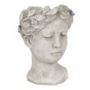 Šedý cementový květináč hlava ženy S - 12*11*16 cm Clayre & Eef Clayre & Eef www.eLovci.cz
