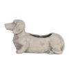 Šedý květináč pes Jezevčík menší - 24*9*13 cm Clayre & Eef Clayre & Eef www.eLovci.cz