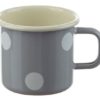 Šedý smaltovaný hrnek s puntíky Grey dot - Ø8*8cm - 250ml Münder Email Münder Email www.eLovci.cz