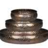 Set 3ks bronzový antik kulatý podnos Flowre - Ø33*6/ Ø27*6cm Chic Antique Chic Antique www.eLovci.cz