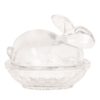 Skleněná nádoba s víkem králík - 12*8*9 cm Clayre & Eef Clayre & Eef www.eLovci.cz