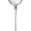 Skleněný svícen na noze s popraskáním Silver - Ø 9*30cm J-Line by Jolipa J-Line by Jolipa www.eLovci.cz
