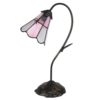 Stolní lampa Tiffany FlowerArc pink - 30*17*48 cm E14/max 1*25W Clayre & Eef Clayre & Eef www.eLovci.cz