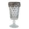 Stříbrný skleněný svícen na noze - Ø 8*16 cm Clayre & Eef Clayre & Eef www.eLovci.cz