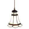 Stropní Tiffany lampa hnědé pruhy BrownLine - Ø 15*115 cm E14/max 1*25W Clayre & Eef Clayre & Eef www.eLovci.cz