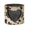 Svícen se srdcem zdobený kůží se vzorem Leopard - 11,5*11,5*10,5cm Mars & More Mars & More www.eLovci.cz