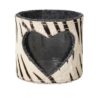 Svícen se srdcem zdobený kůží se vzorem Zebra - 11,5*11,5*10,5cm Mars & More Mars & More www.eLovci.cz