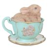 Velikonoční dekorace králíček v šálku - 8*7*7 cm Clayre & Eef Clayre & Eef www.eLovci.cz