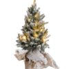 Zasněžený vánoční stromek v jutě se světýlky - Ø 14*30cm J-Line by Jolipa J-Line by Jolipa www.eLovci.cz