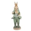Zelená dekorace zaječí muž se zlatou holí - 17*15*40 cm Clayre & Eef Clayre & Eef www.eLovci.cz