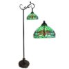 Zelená stojací Tiffany lampa s vážkami Dragonfly  - 36*25*152 cm E27/max 1*60W Clayre & Eef Clayre & Eef www.eLovci.cz
