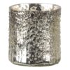 Zlato-stříbrný skleněný svícen Lumis - Ø 8*8 cm Clayre & Eef Clayre & Eef www.eLovci.cz